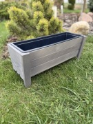 Donica kwietnik drewniany z wkładem 50cm szary antracyt