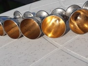 Kieliszki zabytkowe, komplet 6 sztuk, pozłacane 