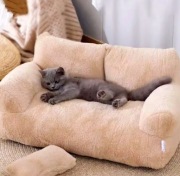 Luksusowe Pluszowe Łóżko dla Kota i Małego Psa – Sofa