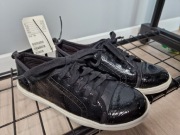 Trampki H&M r.36 czarne lakierki z białą podeszwa