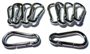 10x Karabińczyk Stalowy Strażacki 60mm do Lin Linek Hamaka 1500kg