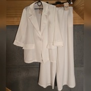 Komplet włoski 2w1 szwedy + marynarka biały premium 