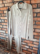 Komplet koszula + spodnie r. 2XL. Kolor beżowy.
