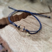 Bransoletka kwadrat SREBRO 925 sznurkowa