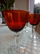 kieliszki,pucharki, czerwień ognista,duże-3 szt.