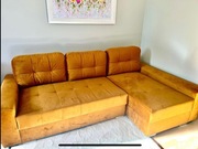 Sprzedam kanapę jak nowa, musztardowy złoty kolor