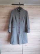 Długi Szary Płaszcz Wełniany z Kaszmirem 42