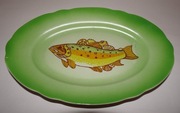 Ćmielów, półmisek z rybą, patera, porcelana PRL, vintage, retro