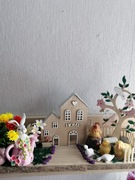 Dekoracja świąteczno wielkanocna. Ozdoba wielkanocna. Stroik świąteczny. 