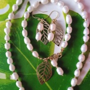 Naszyjnik i bransoletka z naturalnych Pereł słodkowodnych