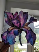 Nowy witraż witrażyk dekoracja okienna kwiaty irysy