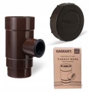 Łapacz wody deszczowej GAMART Ø110/50 + KOREK ciemny brąz