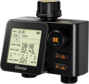 DIIVOO Sterownik nawadniania, 2 wyjścia z czujnikiem deszczu i 6 programami