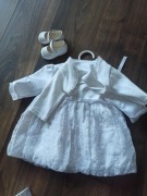 Sukienka do chrztu buciki bolerko 62 Krasnal