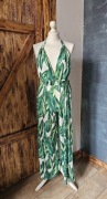Kombinezon damski liście palmy S/M (do 38) tropical boho odkryte plecy