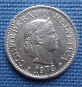 Moneta Szwajcaria 10 rappenów 1973