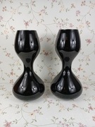 Zestaw szklanych wazonów Klepsydry Grube szkło ciemne bordo H - 40 cm