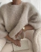 Luksusowy sweter oversize 100% wełna alpaka rozmiar M