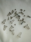 Komplet zapinek i śrubek do listew auta z PRL