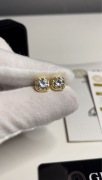 Kolczyki srebro 925 pozłacane 18K złotem 2ct moissanitu VVS certyfikat GRA