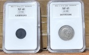 Dwie monety kolekcjonerskie. 1 Reichspfennig z 1942r. 1 Korona z 1968r.