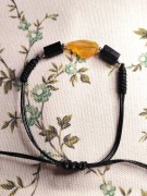 Bransoletka BURSZTYN Bałtycki i Czarny TURMALIN Naturalny – Handmade