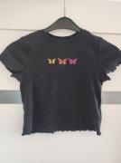 Reserved fajna krótka koszulka crop top xs motyle 