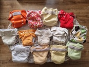 Zestaw UŻYWANYCH pieluch wielorazowych (AIO, kieszonki, otulacze) 13 szt.