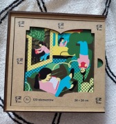 Puzzle drewniane 120 elementów ciekawe kształty 
