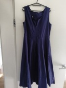 Letnia sukienka vintage Grace Karin | Granatowa | Rozkloszowana | XL