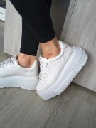 Casadei skórzane sneakersy na lekkiej platformie 41