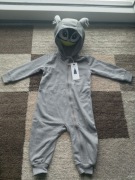 Pajac dziecięcy z kapturem szary nowy renifer