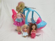 Barbie helikopter + 3 lalki