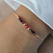 Bransoletka z kamieni (rubin, granat, turmalin)