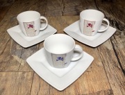 Filiżanki Kawowe 3 szt + talerzyki.