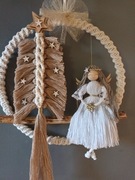 Dekoracja świąteczna, makrama, 25 x 35 cm.