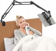 METALOWY STOJAK UCHWYT NA TABLET EKRAN DO PRZYCZEPIENIA BIURKO ŁÓŻKO 360°