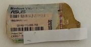 WINDOWS VISTA HOME ASUS NAKLEJKA KLUCZ