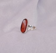 Pierścionek - Srebro i Bursztyn