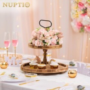 Stojak na ciasto z drewna Nuptio 2-poziomowy