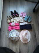 Kapelusze + opaski + buty zestaw paka dla niemowlaka niemowlęcia