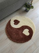 Dywan Yin Yang Serca Brązowy Beżowy | Aesthetic Pinterest Style TUFTING