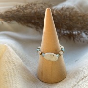 Pierścionek Kreatywności z Kamieniem Księżycowym i Topazem