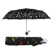 Parasol damski parasolka czarny zmieniajacy kolor magiczny nutki