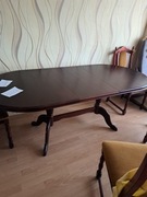 ławostół rozkładany, mahoń