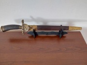 Kordelas myśliwski "Solingen" z drewnianą rączką sygnowany.