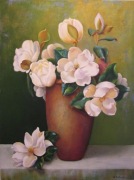 Duży Obraz rustykalny malowany MAGNOLIE KWIATY