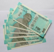 Zestaw banknotów - Indie - 50 rupees 2018-22, UNC, P-111