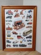 Dekoracyjna plansza z zabytkowymi zabawkami Muzeum w Sztokholmie 