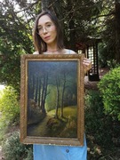 Obraz olej "Mroczna Parkowa Aleja" Guectter w ramie 50x70